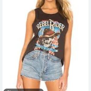 Spell Rebel Rider Skull Tank Top - Black and Blue Size XS - like new condition